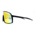 thumbnail image 3 of MTB Style Oversized Large Sport Shield Sport Plastic Sunglasses Black - Orange Mirror, 3 of 4