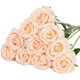 thumbnail image 1 of Xiao Hua Rosas artificiales realistas con tallos para decorar ramos de novia, 10 unidades (beige), 1 of 2