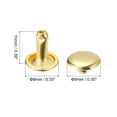 thumbnail image 2 of Unique Bargains 100 Sets Leather Rivets 9mm Double Cap Rivets 10mm Height Studs Gold Tone, 2 of 5