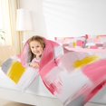 thumbnail image 3 of Manfei Abstract Brushstroke Twin Comforter Sets, Pink Yellow Plaid Bedding Set, Pink Yellow, Pink Reversible 2pcs, 1 Comforter and 1 Pillowcase, 3 of 6