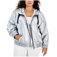 thumbnail image 1 of Tommy Hilfiger Womens Hooded Metallic Windbreaker Jacket, Plus Size, 1X, 1 of 1