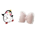 thumbnail image 1 of Reloj de pared,Reloj de pared silencioso y decorativo que no hace tictac,Cojín con lazo bonito,Almohada con forma de lazo,bonito cojín decorativo con lazo,Funda de almohada con lazo suave y, 1 of 8