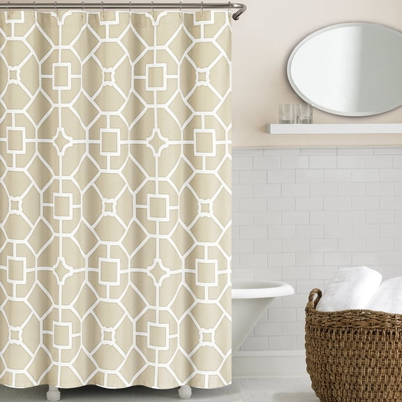 Echelon Home Gramercy Shower Curtain Taupe