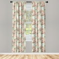 thumbnail image 5 of Ambesonne Floral Window Curtains, Romantic Wildflowers, Each 28" W x 63" L, Pale Green Brown and Peach, 5 of 5