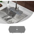 thumbnail image 1 of GHSDFBB Silicone Faucet Handle Drip Catcher Mat，Kitchen Faucet Sink Splash Guard，Sink Draining Pad Behind Faucet，Drying Pad for Kitchen & Bathroom Countertop Protect（Gray）, 1 of 7