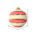 thumbnail image 2 of Vickerman 4" Coral Horizontal Stripe Pastel Ball Ornament, 4 per Bag, 2 of 3