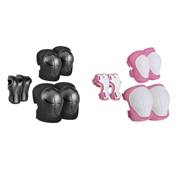 Yunhgft Pads Comfortable Safe Skating Ski Riding Wrist Elbow Knee Black Pink