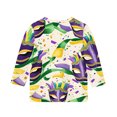 CLOISE Kids 3/4 Sleeve Shirts Boys Girls Youth Mardi Gras Purple Crew ...