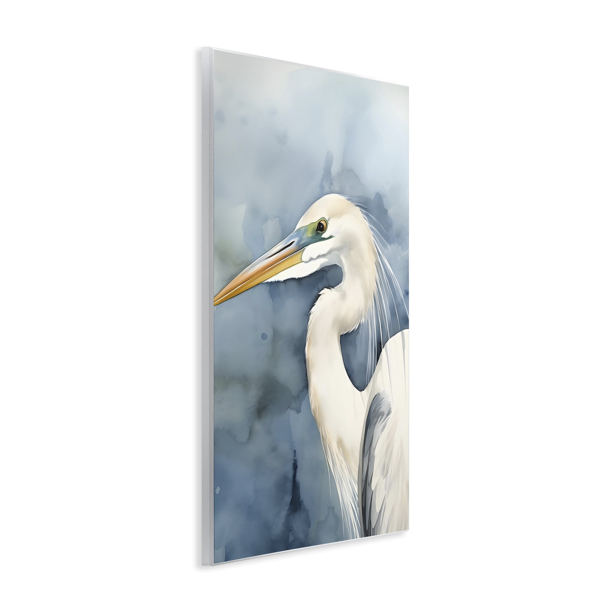 Stupell Industries Beach Bird on Blue Animals & Insects Painting Unframed Art Print Wall Art, 13 x 19