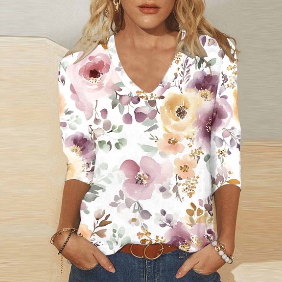 PNTUTB Womens Long Sleeve Tops Soft Basic Tees Women Blouses T Shirts V Neck Casual Top Comfortable Shirt