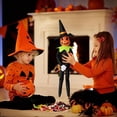 thumbnail image 4 of Halloween Pumpkin Elf Doll,14Inch Handmade Stuffed Pumpkin Elf Toys with Black Hat,White Gloves,Dresses,and Cape for Halloween and Autumn Harvest Holiday Tabletop Home Decorations, 4 of 9