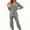 a17001_Gray, variant on Vetsdori Pajamas Sets for Women Home Nightwear , Loungewear Sleepwear 2 Pieces Capri and Long Sleeved Tops Womens Pajamas PJS