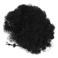 thumbnail image 2 of Coleta africana con cordón - Extensiones de cabello humano, coleta africana sintética corta para sujetar con clip, moños rizados con cordón, color negro, 2 of 8
