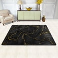 thumbnail image 3 of YFYANG 36"x24" Non-Slip Flannel Carpet Doormat, Living Room Bedroom Office Decorative Area Rugs, Indoor Black and Gold Abstract Texture Pattern Floor Mats, 3 of 7