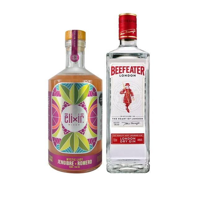 Ginebra Beefeater London Dry 750ml + Elixir Mixer Jengibre Con Romero 750ml