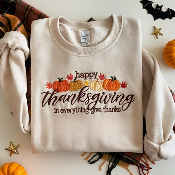 Embroidered Halloween Sweatshirt: Y2K Pumpkin Pie Crewneck