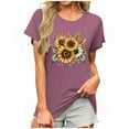thumbnail image 2 of Women Blouses My Orders, Womens Short Sleeve Daisy Tops Crew Neck Dressy Casual Loose Fit Shirts Summer Flowy Blouses 2025 Trendy Clothes, 2 of 6