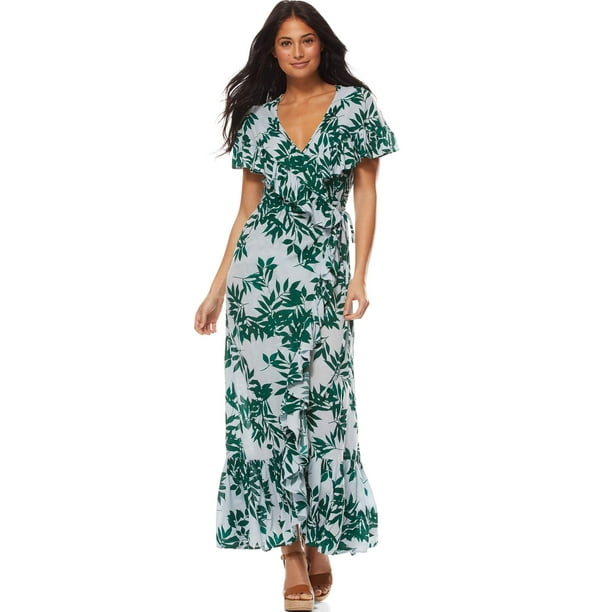 Sofia Vergara Sofia Jeans by Sofia Vergara Short Sleeve Wrap Maxi