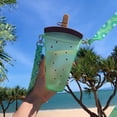 thumbnail image 3 of Cute Watermelon Straw Water Bottle Ice Cream Popsicle Cup With Shoulder Strap, 3 of 5