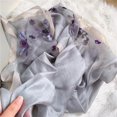 thumbnail image 5 of Silk Scarf for Women Lightweight Shawls and Wraps for Weddings Fashion Pashmina Shawl Embroidered Scarves - Gray, 5 of 5