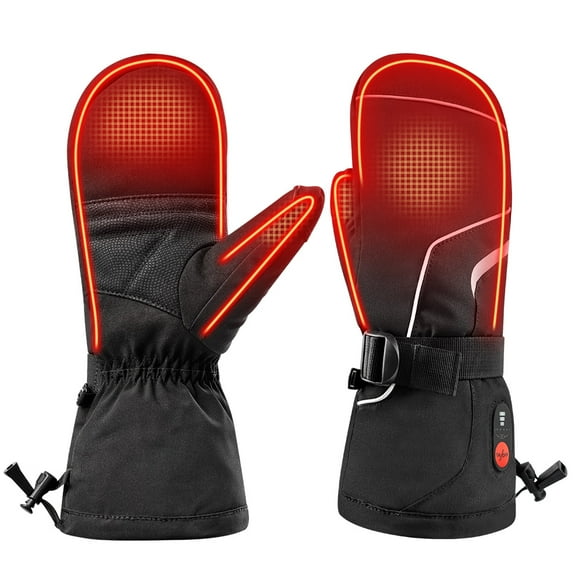 SNOW DEER Upgraded Heated Gloves for Men & Women - Rechargeable Electric Mittens with Battery Display, Waterproof for Skiing, Hiking & Winter Work