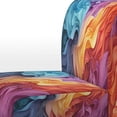 thumbnail image 4 of Designart "Chromatic Illusion Opt Art wall decor" Multi-Color Modern Upholstered Accent Chair - Modern Arm Chair For Bedroom, 4 of 7