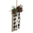 thumbnail image 3 of Northlight 4.75" Black and White Buffalo Plaid "Joy" Pinecone Christmas Sign Ornament, 3 of 4