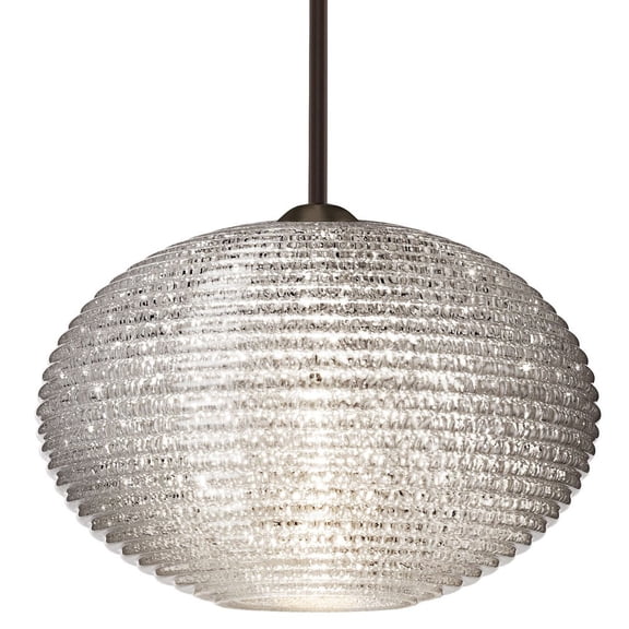 1TT-4913GL-BR-Besa Lighting-Pape 12 - 1 Light Stem Pendant In Contemporary Style-7.5 Inches Tall and 11.75 Inches Wide-Bronze Finish-Glitter Glass