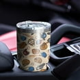thumbnail image 4 of 30oz Beige Baseball Gear Pattern Tumblers Stainless Steel Tumbler with Lid and Straw,Vacuum Insulated Double Wall Travel Tumbler Cups Mug with Cleaning Brush for Coffee,Tea, 4 of 7