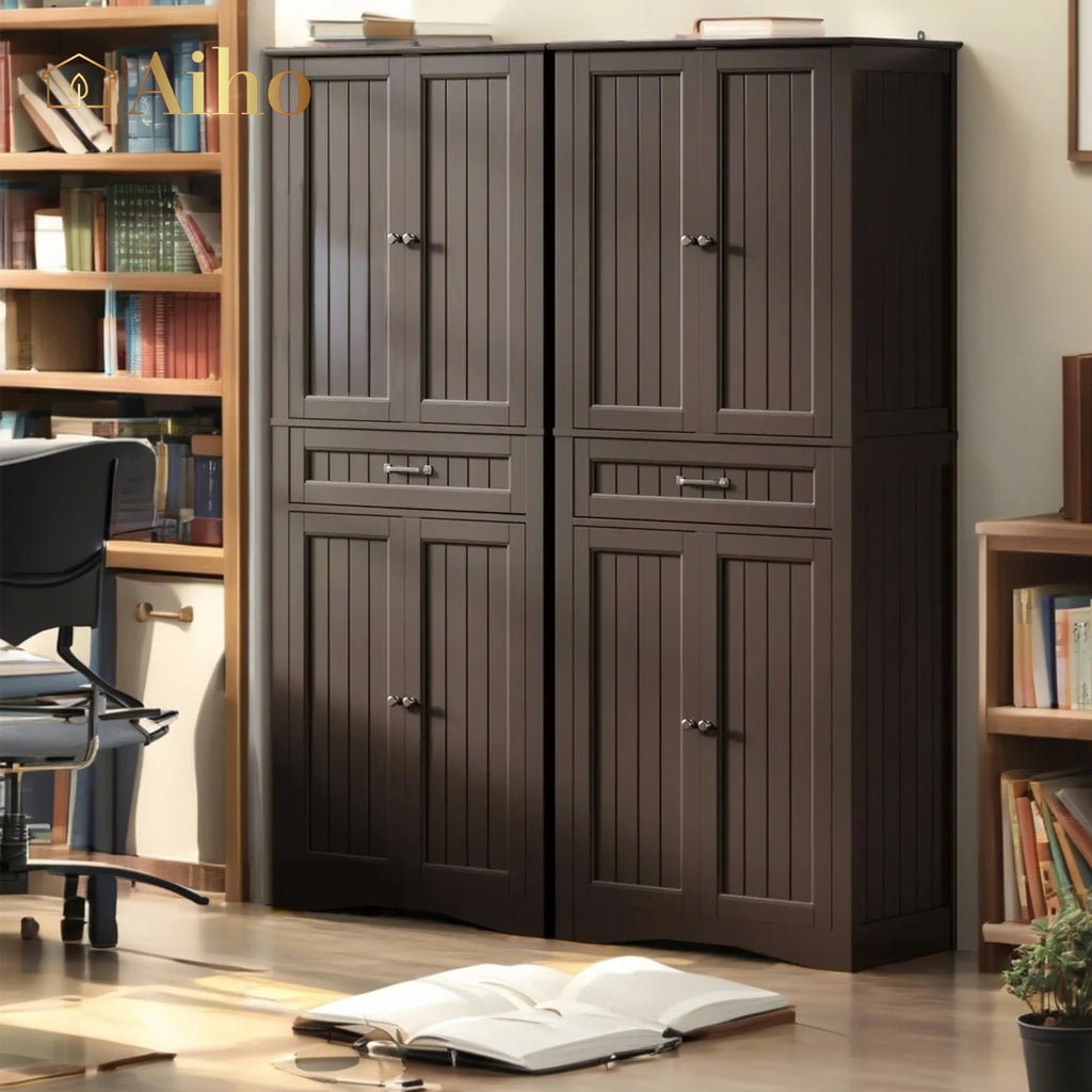Aiho 71" Kitchen Pantry Storage Cabinet, Storage Cabinet with Barn Doors, Drawer, Adjustable Shelves(图4) Aiho 71" Kitchen Pantry Storage Cabinet, Storage Cabinet with Barn Doors, Drawer, Adjustable Shelves(图4)