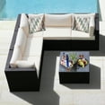 thumbnail image 1 of Gymax 6PCS Rattan Patio Sectional Sofa Conversation Set Outdoor w/ Beige Cushions, 1 of 8