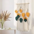 thumbnail image 5 of Macrame Wall Hanging Boho Wall Decor with Chic Woven Leaf Tassels Art Boho Chic Woven Decoration for Bedroom Living Room Apartment Dorm Gallery Perfect Handmade Gift Ideas (Yellow), 5 of 7