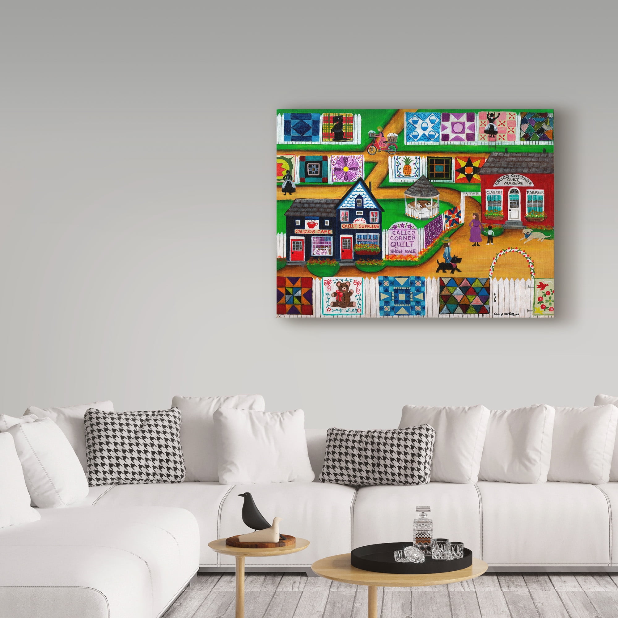 Trademark Fine Art 'Calico Corner Country Quilt Show' Canvas Art by Cheryl Bartley