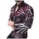 thumbnail image 1 of Camisas Vaqueras Para Hombre Manga Larga Camisa informal con estampado geométrico de otoño e invierno para hombre, camisa de manga larga con solapa y botones, camisa informal con estampado (Red, XXL), 1 of 7