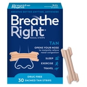 Breathe Right Original Nasal Strips, Tan, Small/Medium, 30 Count