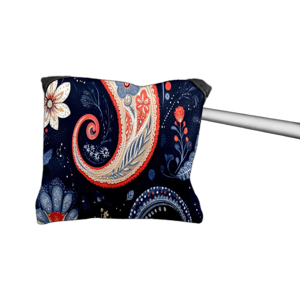 Golf Mallet Putter Cover Premium Leather Waterproof Golf Putter Head Cover with Magnetic Closure Paisley Pattern