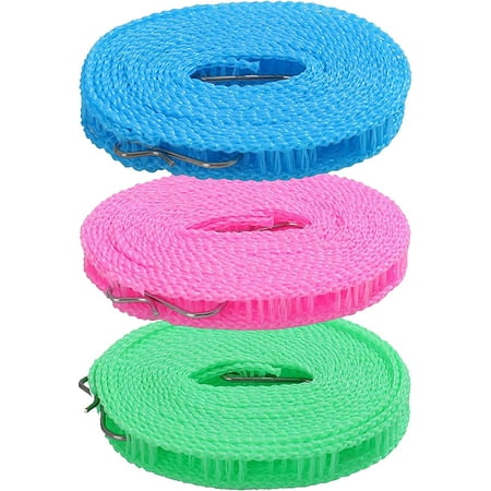 

3 Pieces Nylon Washing Line Washing Line Camping Washing Line Travel Washing Line Extendable Wall for Indoor and Outdoor Camping Clothes Hanger