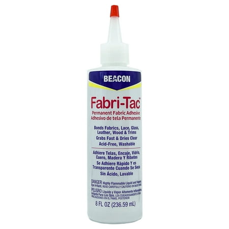 Beacon Adhesives Fabri-Tac Permanent Glue, Quick Dry, Acid and Lingin Free, Clear, 8 oz, 236.6 ml