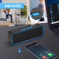 thumbnail image 5 of (azul) Altavoz inalámbrico portátil, Bluetooth 5.0 con graves estéreo 3D HiFi, batería de 1500 mAh, 12 horas de reproducción, 5 of 5