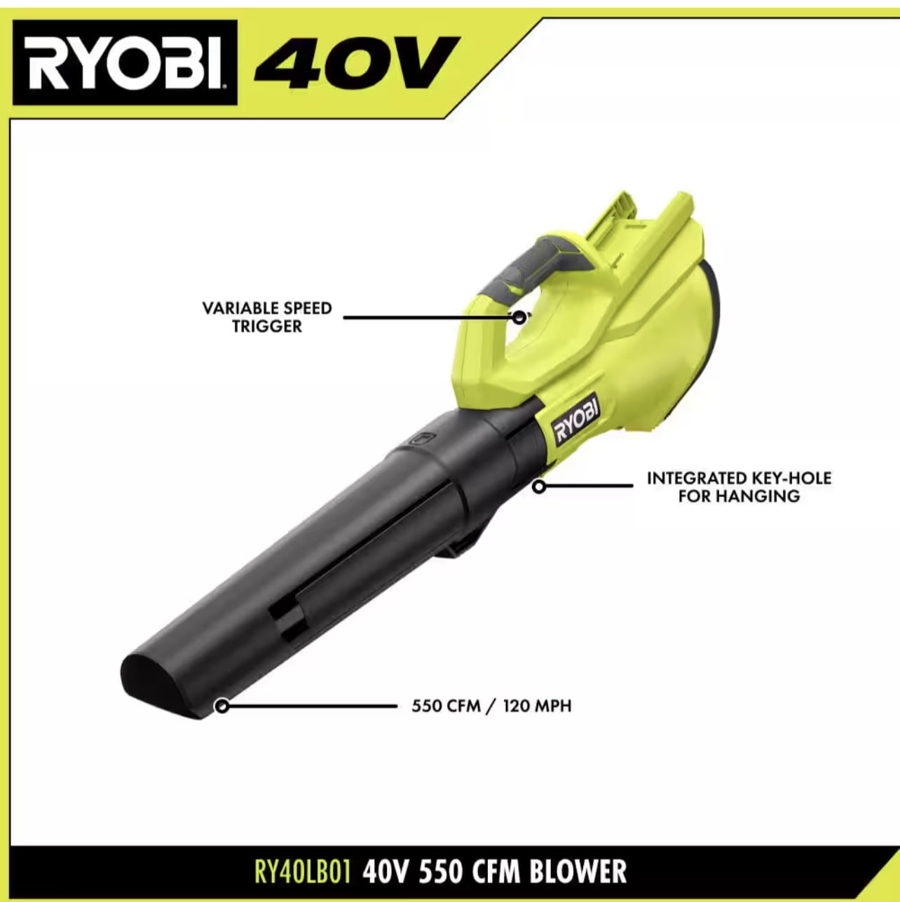40V 550 CFM BLOWER KIT