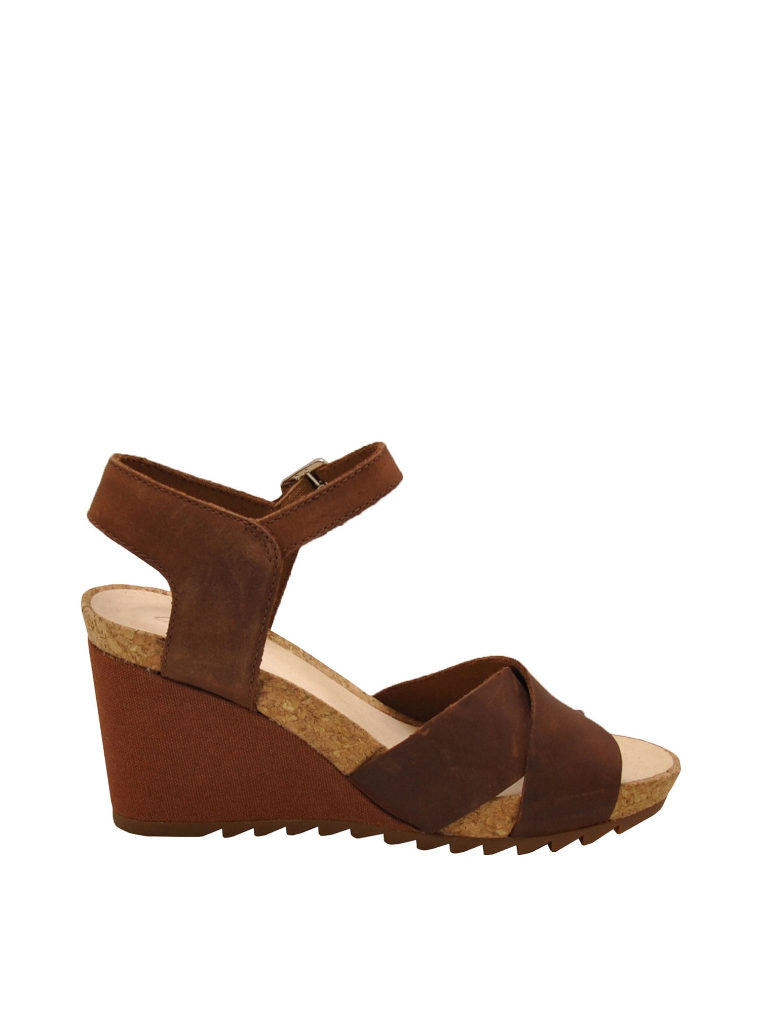 Clarks tan 2024 wedge sandals