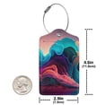 thumbnail image 4 of Pofeuu Colorful Surreal Landscape Print Luggage Tags, Privacy Cover ID Label with Stainless Steel Loop and Address Card for Travel Bag Suitcase-4 PCS, 4 of 5