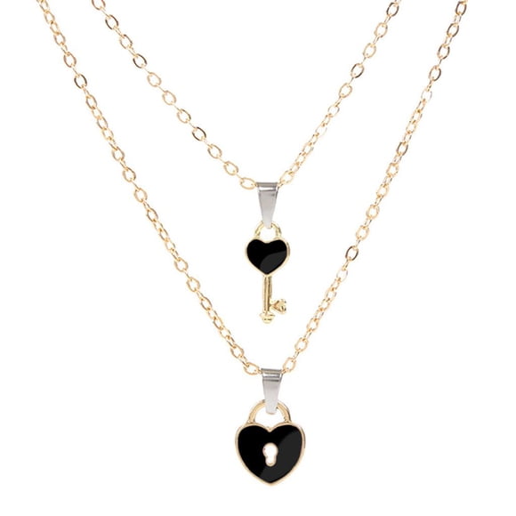 2pcs Romantic Couple Pendant Necklaces Cute for Lover Party Valentine's