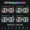 thumbnail image 5 of Pretty Floral Black and White Wireless Charging RGB Gaming Mouse Pad Large Keyboard Mat Rubber Base 13 Light Modes, 5 of 6
