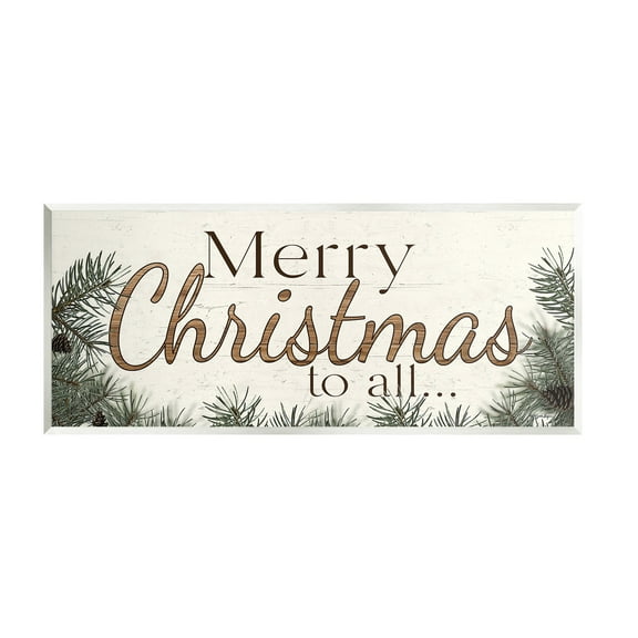 Stupell Industries Woodland Christmas Typography Holiday Painting Unframed Art Print Wall Art, 17 x 7