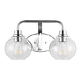 thumbnail image 5 of JONATHAN Y Sandrine 17.5" 2-Light Iron/Seeded Glass Cottage Rustic LED Vanity Light, Chrome, 5 of 7