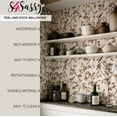 thumbnail image 4 of S4sassy Self Adhesive Wallpaper, Vintage Bird & Blossom Wallpaper, Brown Removable DIY Vinyl Wall Covering, Textured Peel and Stick Contact Paper for Entryway accent Wall, Easy Home Decor (25"x240"), 4 of 9
