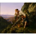 thumbnail image 2 of Karl Friedrich Lessing 17x15 Gold Ornate Wood Frame and Double Matted Museum Art Print Titled - The Robber and His Child, 2 of 4