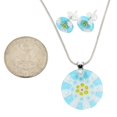 thumbnail image 3 of GlassOfVenice Murano Glass Millefiori Necklace and Earrings Set - Round Blue, 3 of 7