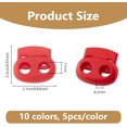 thumbnail image 2 of 50Pcs 10 Colors Plastic Spring Rope Buckle Cord Locks Mixed Color 21x23x6.5mm Hole: 5.5mm 5pcs/color, 2 of 6